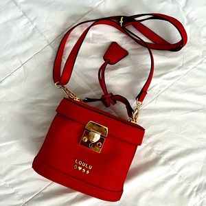 Loulu Crossbody Red Bucket Bag